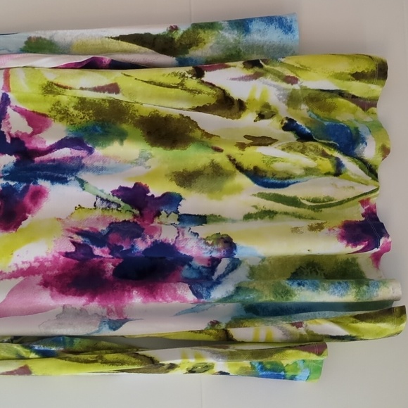 Soft Surroundings Water Colors Slingy floral Paint Brushed Print Boho tunic Top - Picture 8 of 8